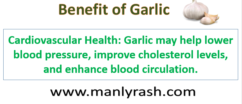 Cognitive Function: Garlic may have neuroprotective effects and potentially improve cognitive function.